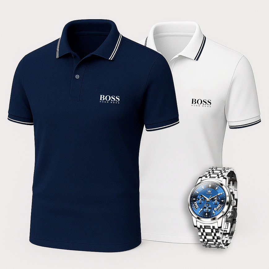[Buy 2 Pay 1] Hugo Boss Premiere Polo Shirts + Exclusive Watch (QS)